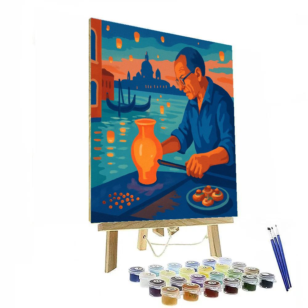 Glassblowers Of Murano In Italy Twilight Number painting