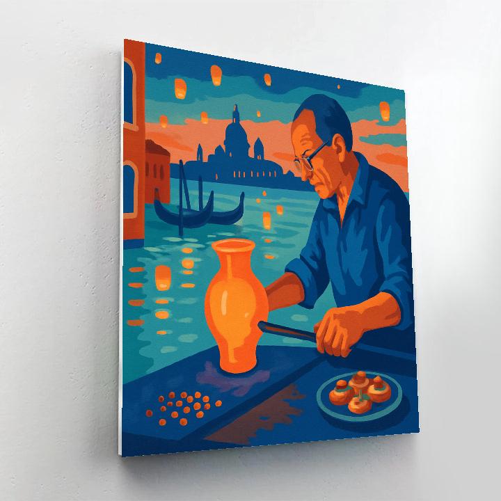 Glassblowers Of Murano In Italy Twilight Number painting