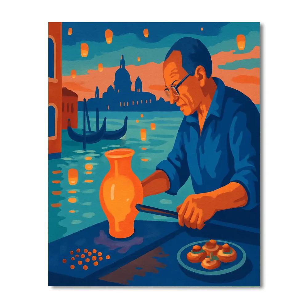 Glassblowers Of Murano In Italy Twilight Number painting