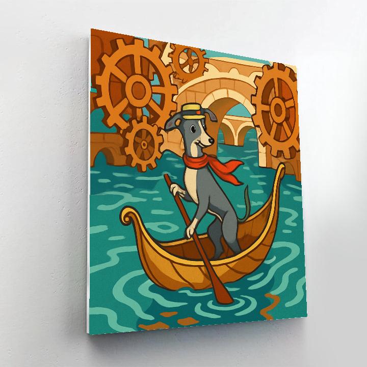 Clockwork Canals With Dog Gondolier paint by color