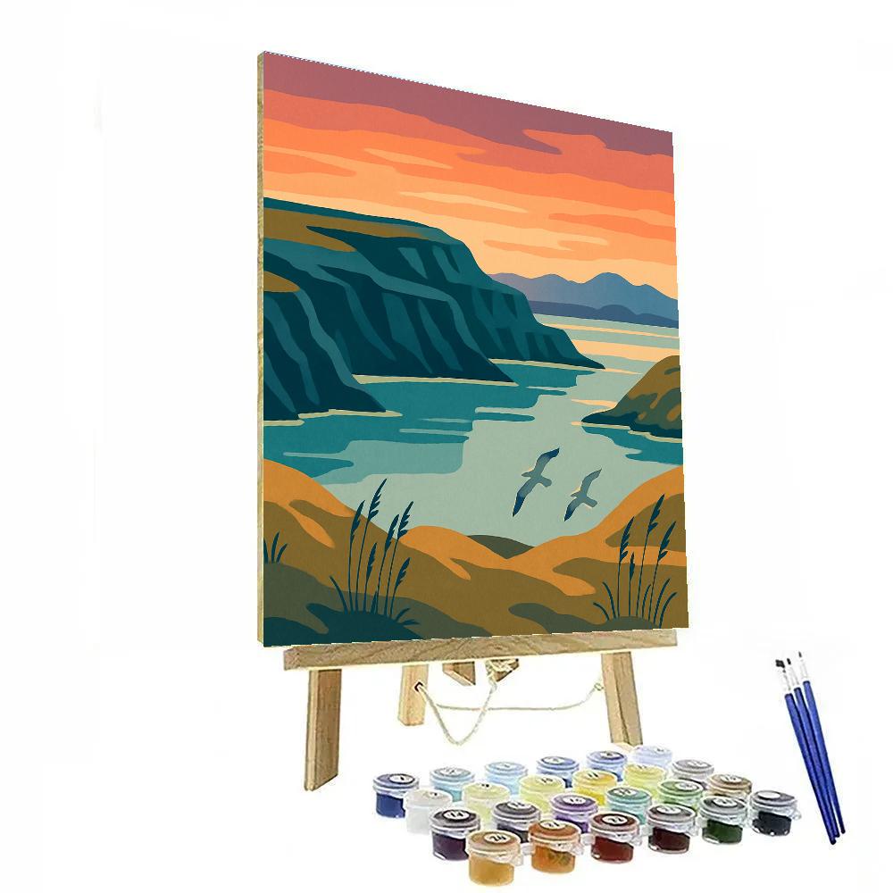 Tideglass Coastline Landscape paint by numbers