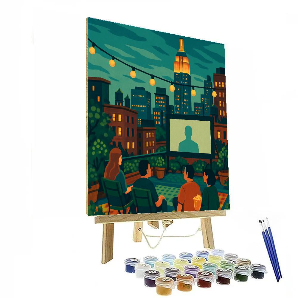 New York Rooftop Garden Cinema Painting by numbers kit