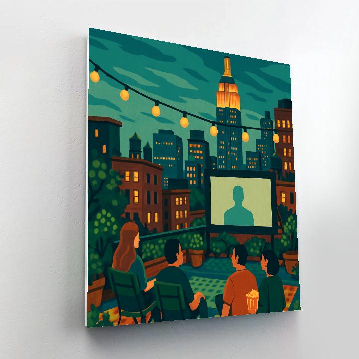 New York Rooftop Garden Cinema Painting by numbers kit