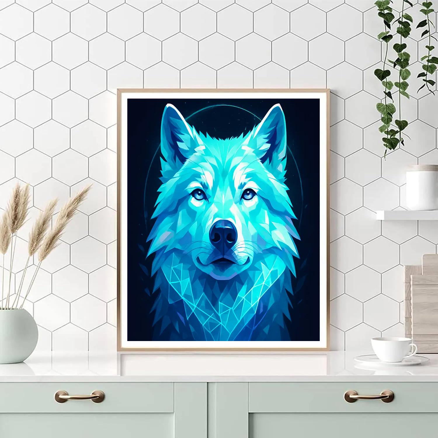 Prismatic Glacier Wolf Sovereign Painting by numbers kit