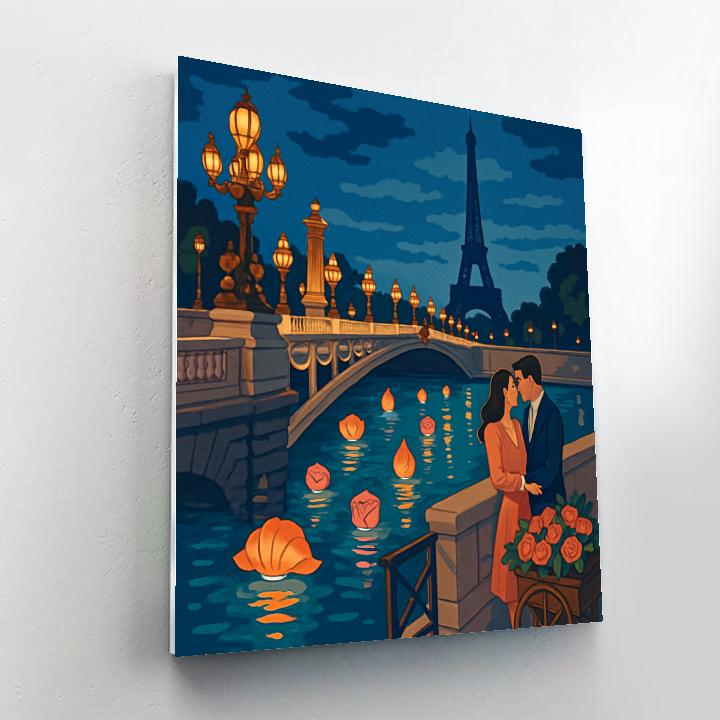Paris Lantern Regatta On The Seine paint by numbers