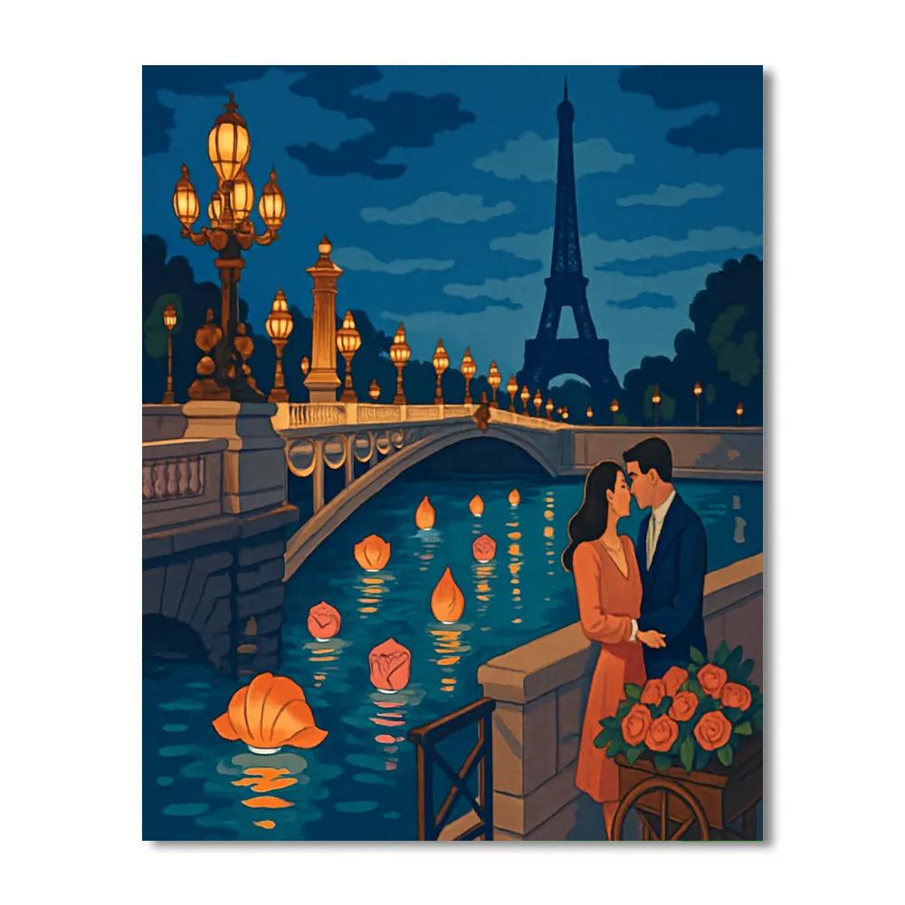 Paris Lantern Regatta On The Seine paint by numbers