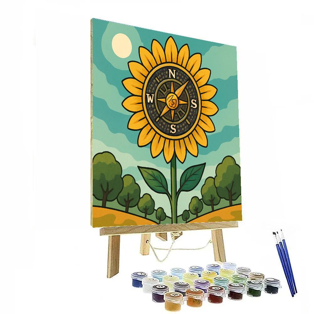 Clockwork Orchard With Sunflower Compass DIY paint by numbers