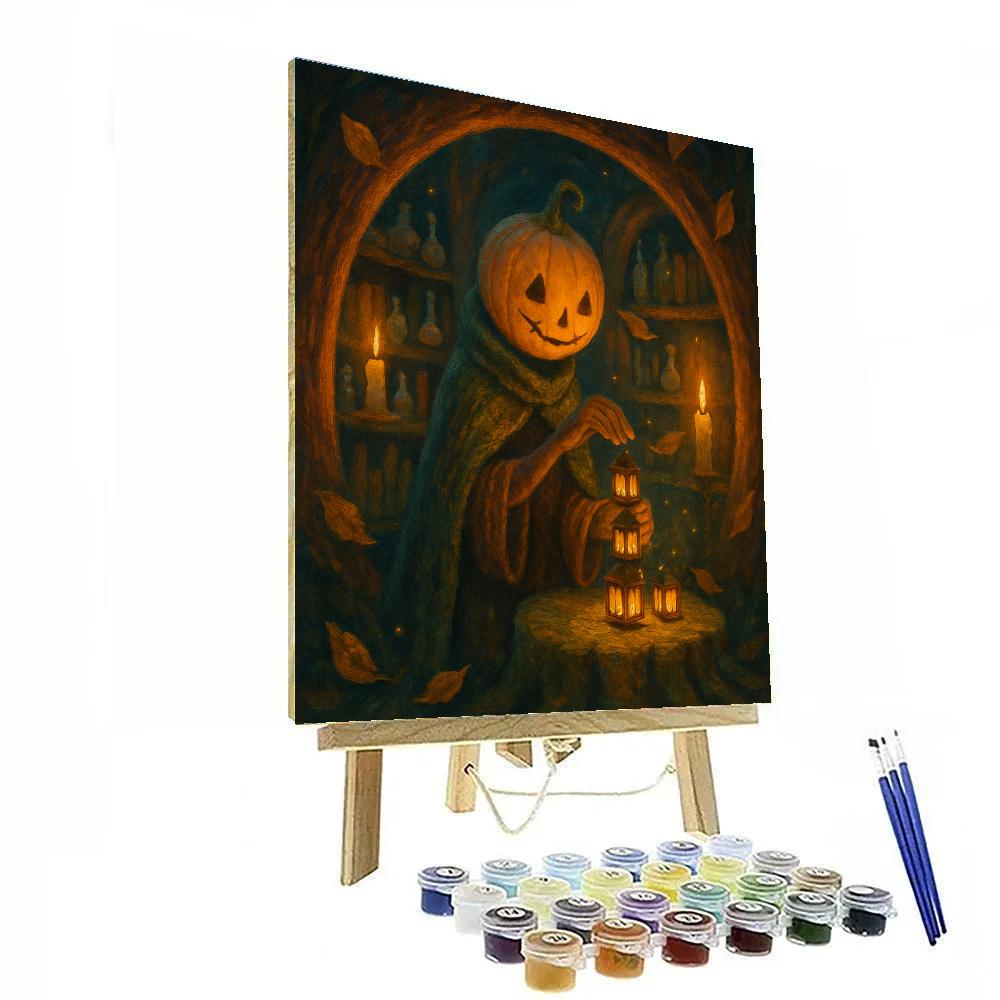 Lantern Library In The Hollow Tree paint by numbers