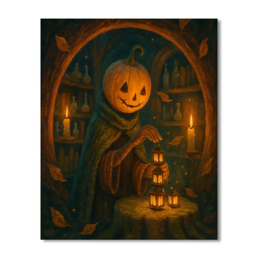 Lantern Library In The Hollow Tree paint by numbers
