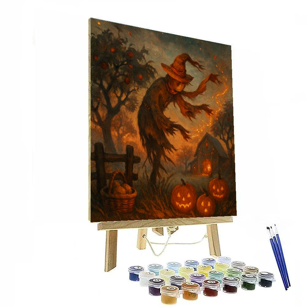 Emberwind Scarecrow At Starfall Orchard painting number kit