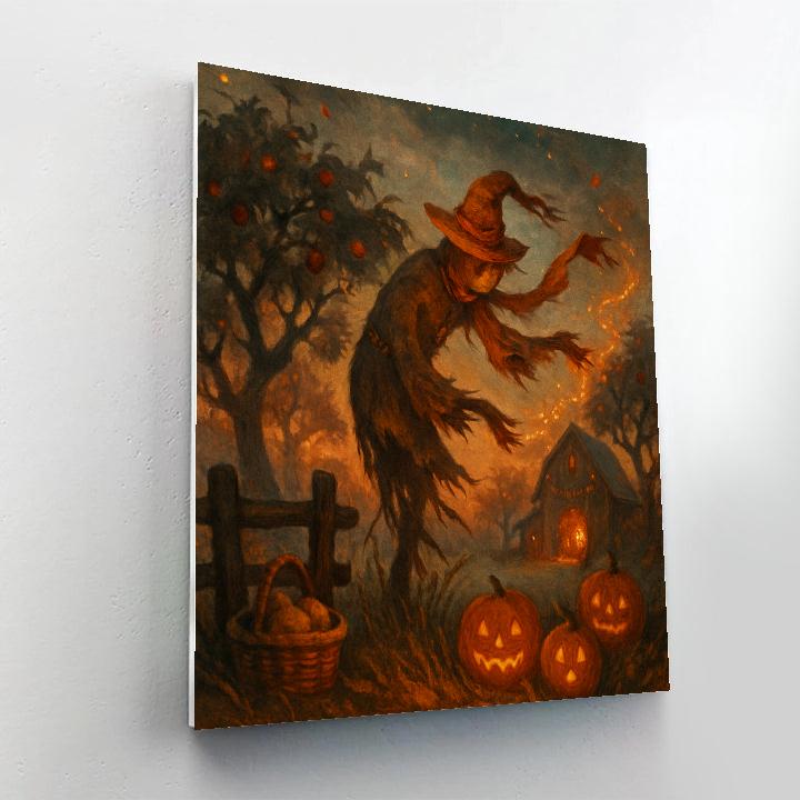 Emberwind Scarecrow At Starfall Orchard painting number kit