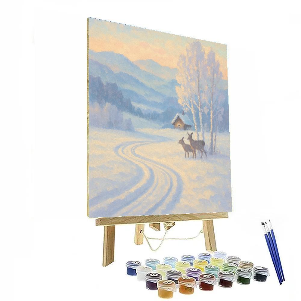Sunrise Over The Quiet Sleigh Trail Painting by numbers kit