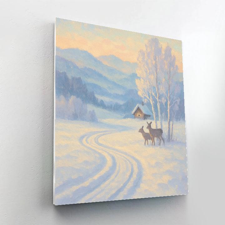 Sunrise Over The Quiet Sleigh Trail Painting by numbers kit