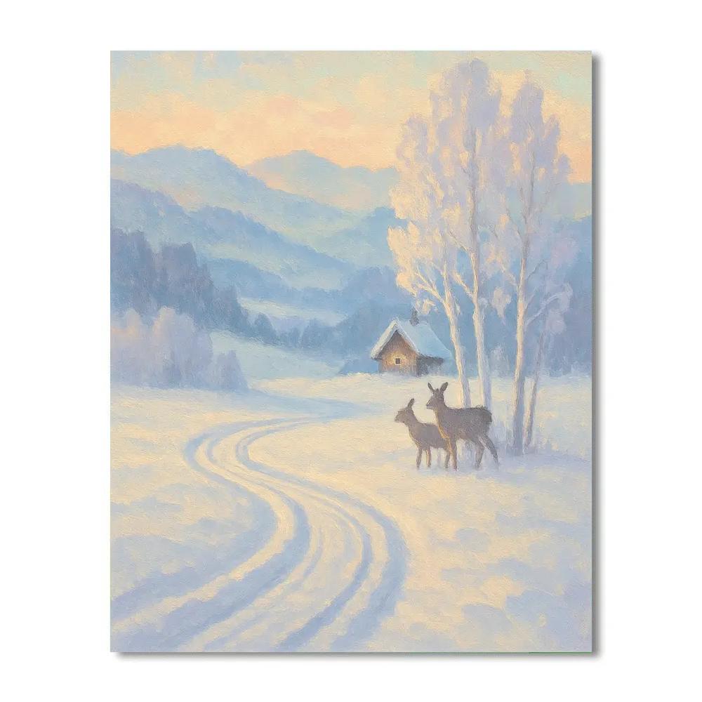 Sunrise Over The Quiet Sleigh Trail Painting by numbers kit