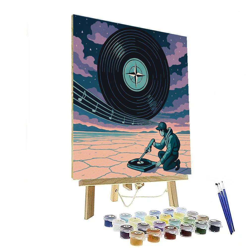 Music Nebula Vinyl Compass paint by numbers