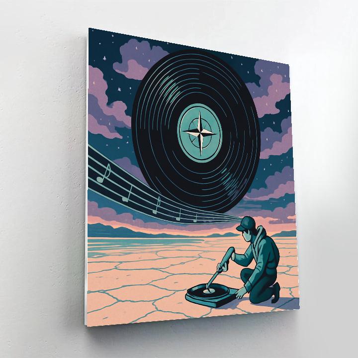 Music Nebula Vinyl Compass paint by numbers