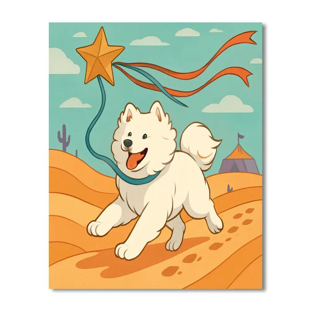 Desert Kite Festival Dog painting number kit