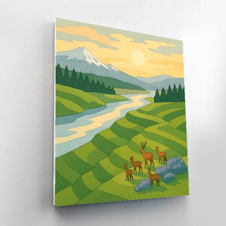 Meadow Stairways With Landscape Horizon paint by number