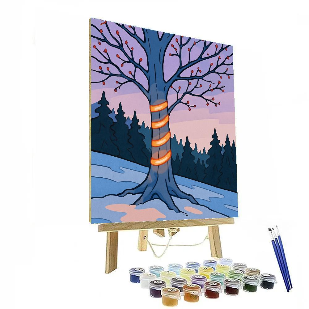 Lanternlit Grove With Tree Canopy paint by numbers