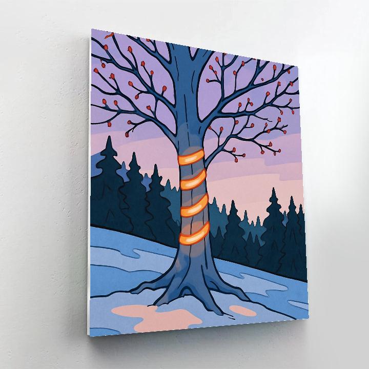 Lanternlit Grove With Tree Canopy paint by numbers