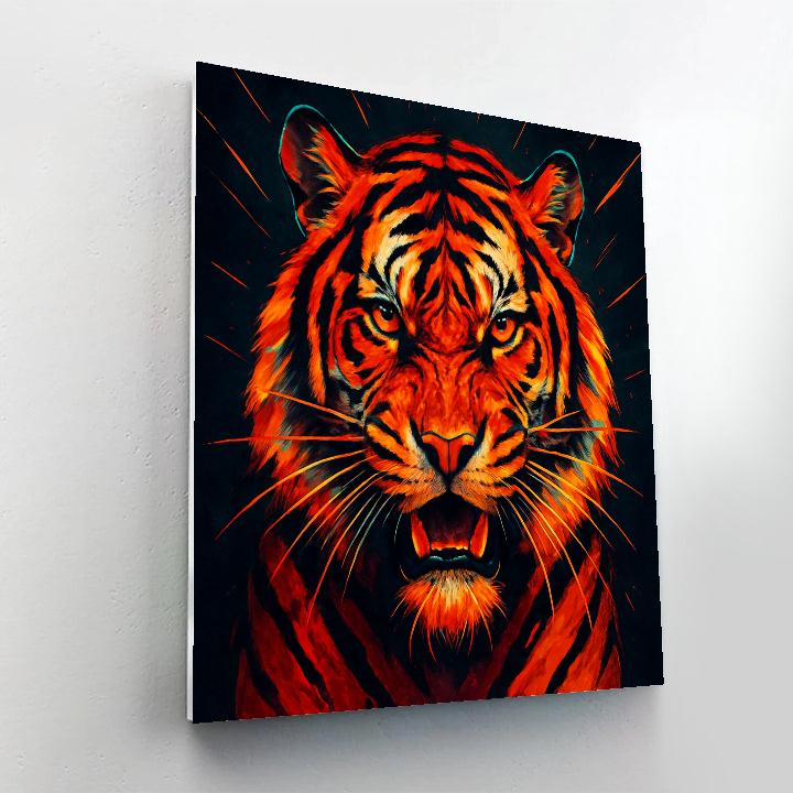 Solar Flare Tiger Face Front Painting by numbers kit