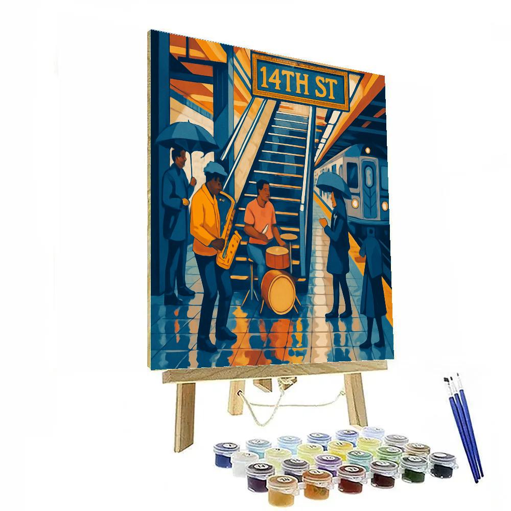 Subway Musicians In New York After Rain Paint by numbers art