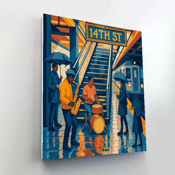Subway Musicians In New York After Rain Paint by numbers art