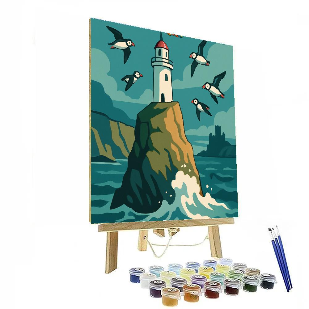 Scotland-Crowned Sea Stack Lighthouse Paint by numbers kits