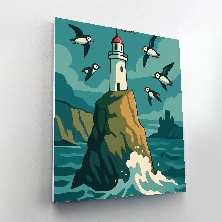 Scotland-Crowned Sea Stack Lighthouse Paint by numbers kits