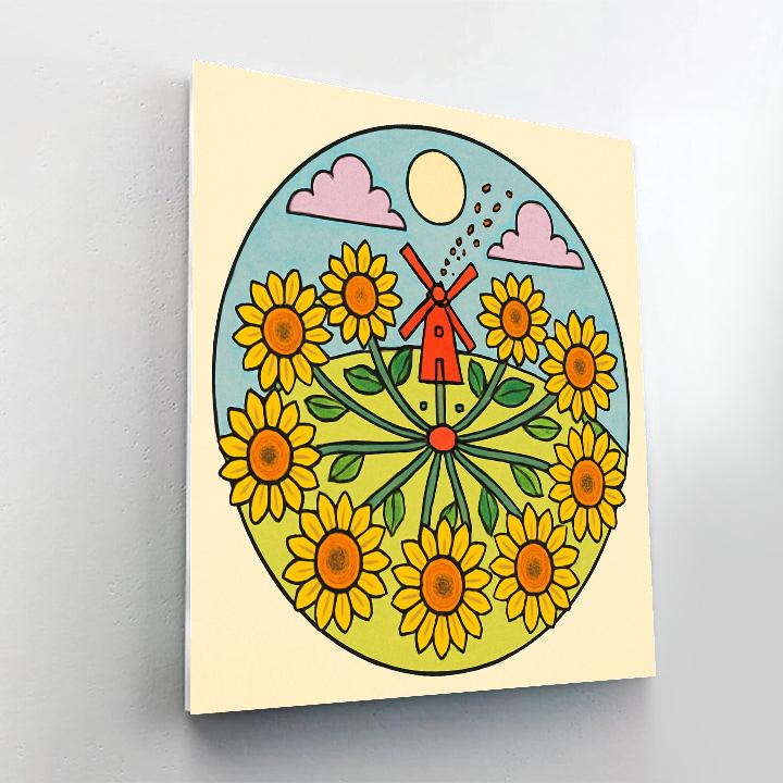 Sunflower-Carousel Field DIY paint by numbers