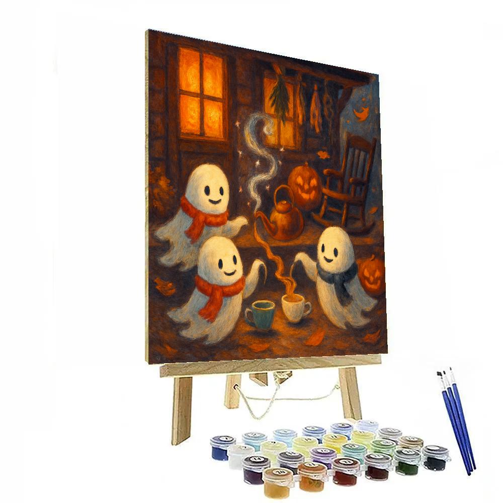 Moonlit Teacup Coven Porch Painting by numbers kit