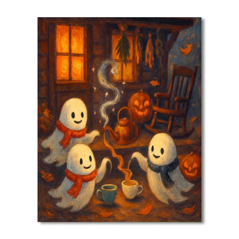 Moonlit Teacup Coven Porch Painting by numbers kit