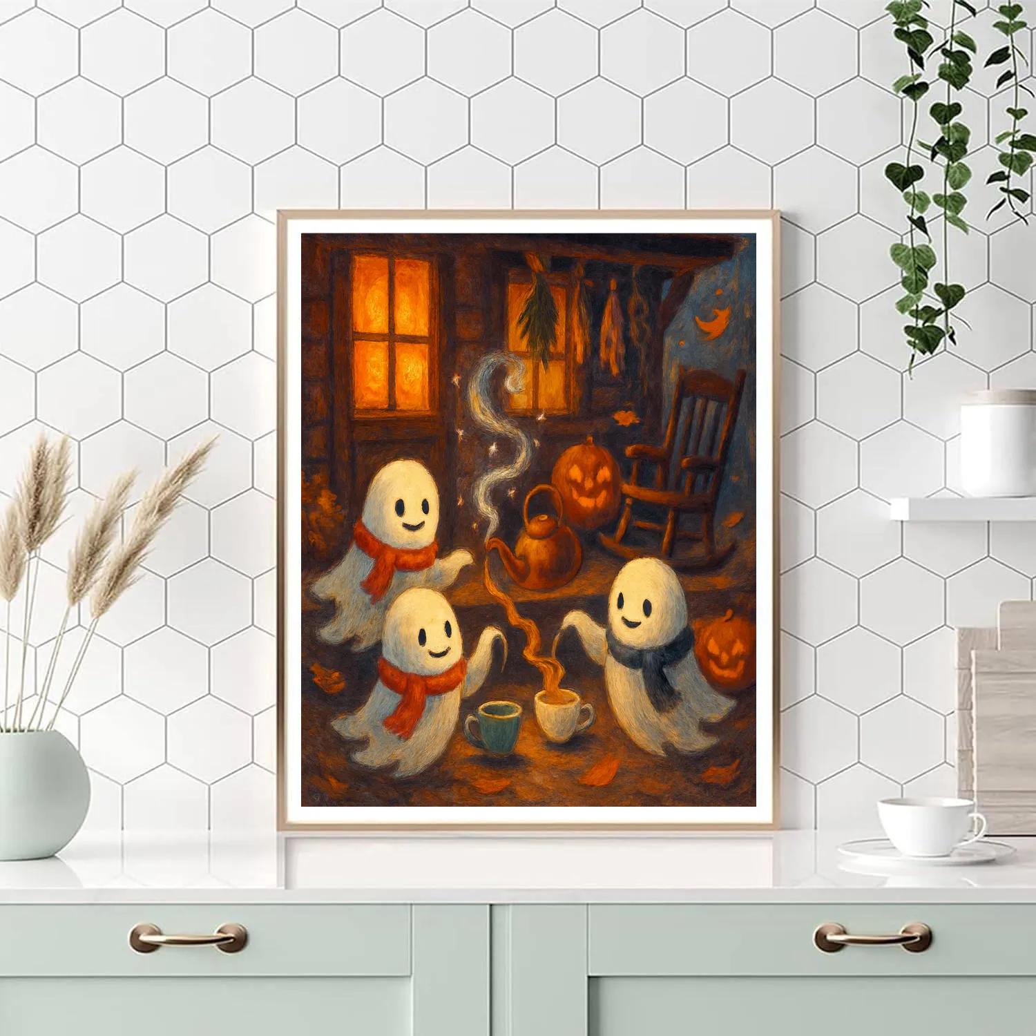 Moonlit Teacup Coven Porch Painting by numbers kit