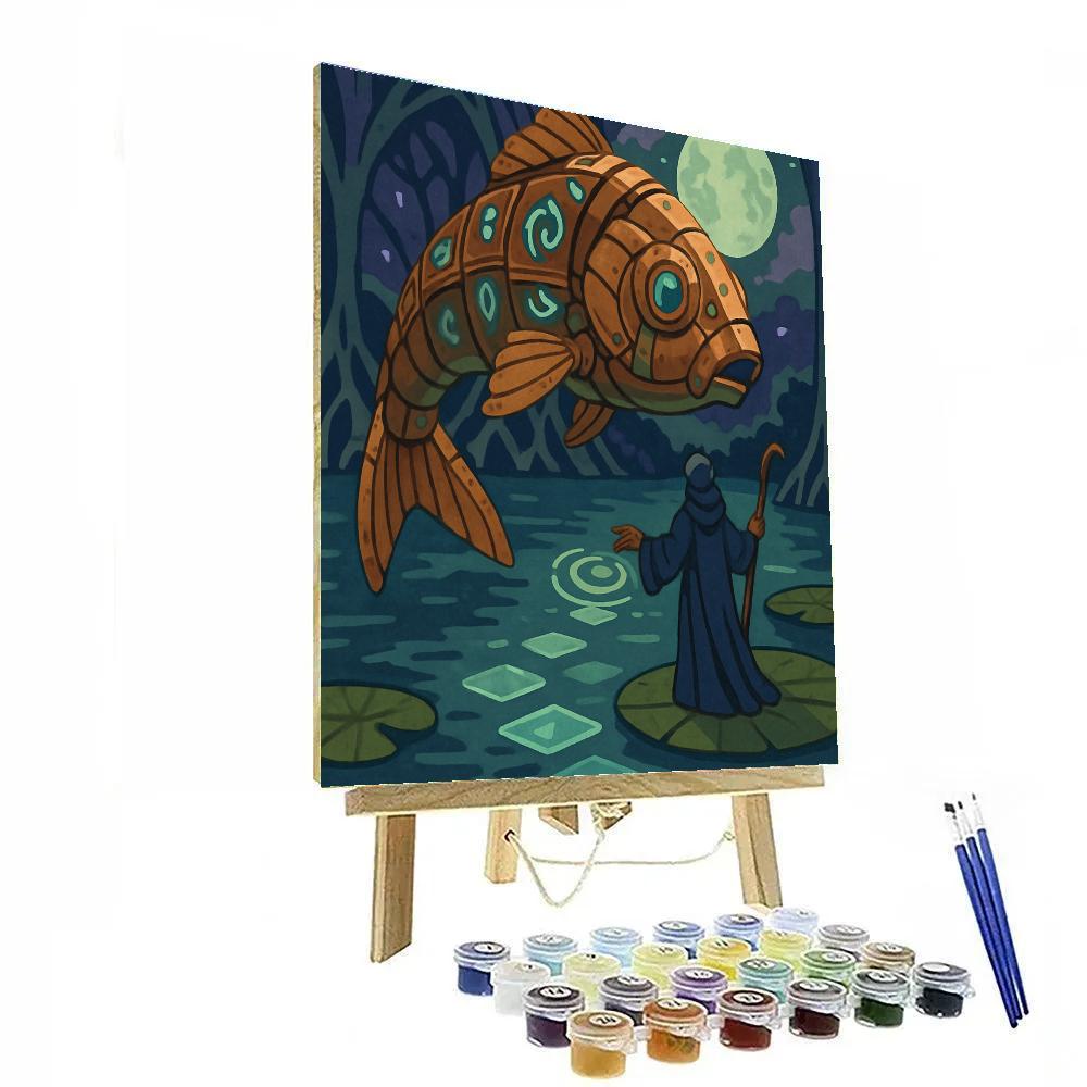 Clockwork Koi In Fantasy Lagoon Numbered painting kits