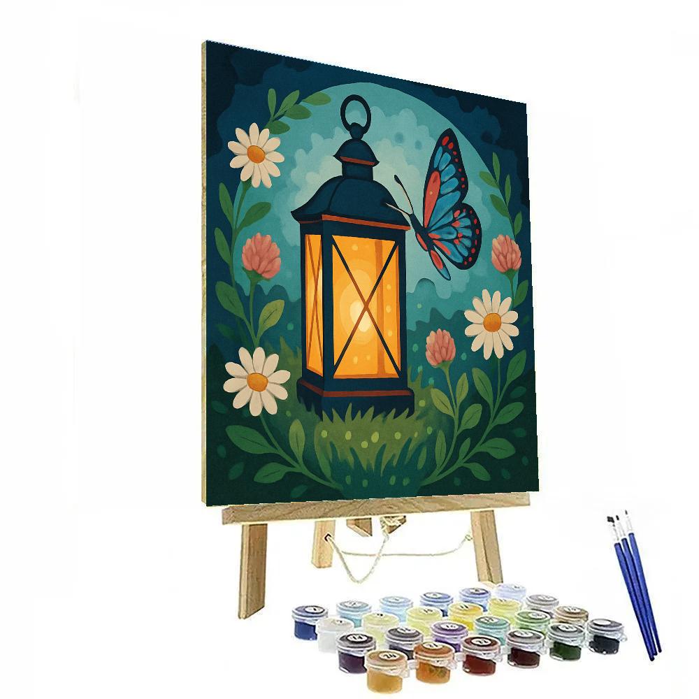 Butterfly Aurora Lantern Meadow Number painting