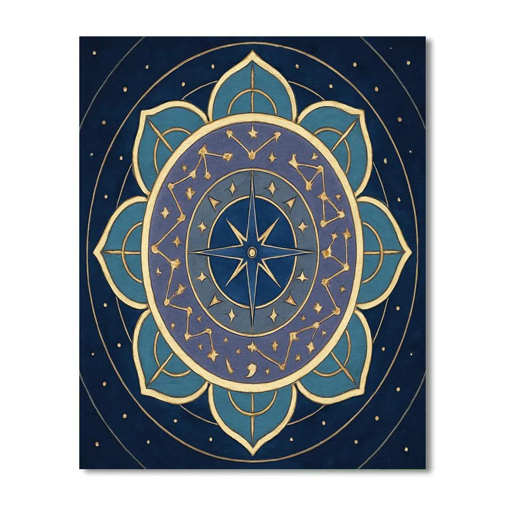 Celestial Cartography Mandala Painting by numbers kit