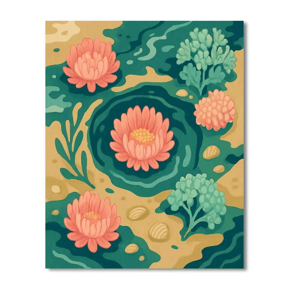 Floral Tidepool Bouquet paint by numbers