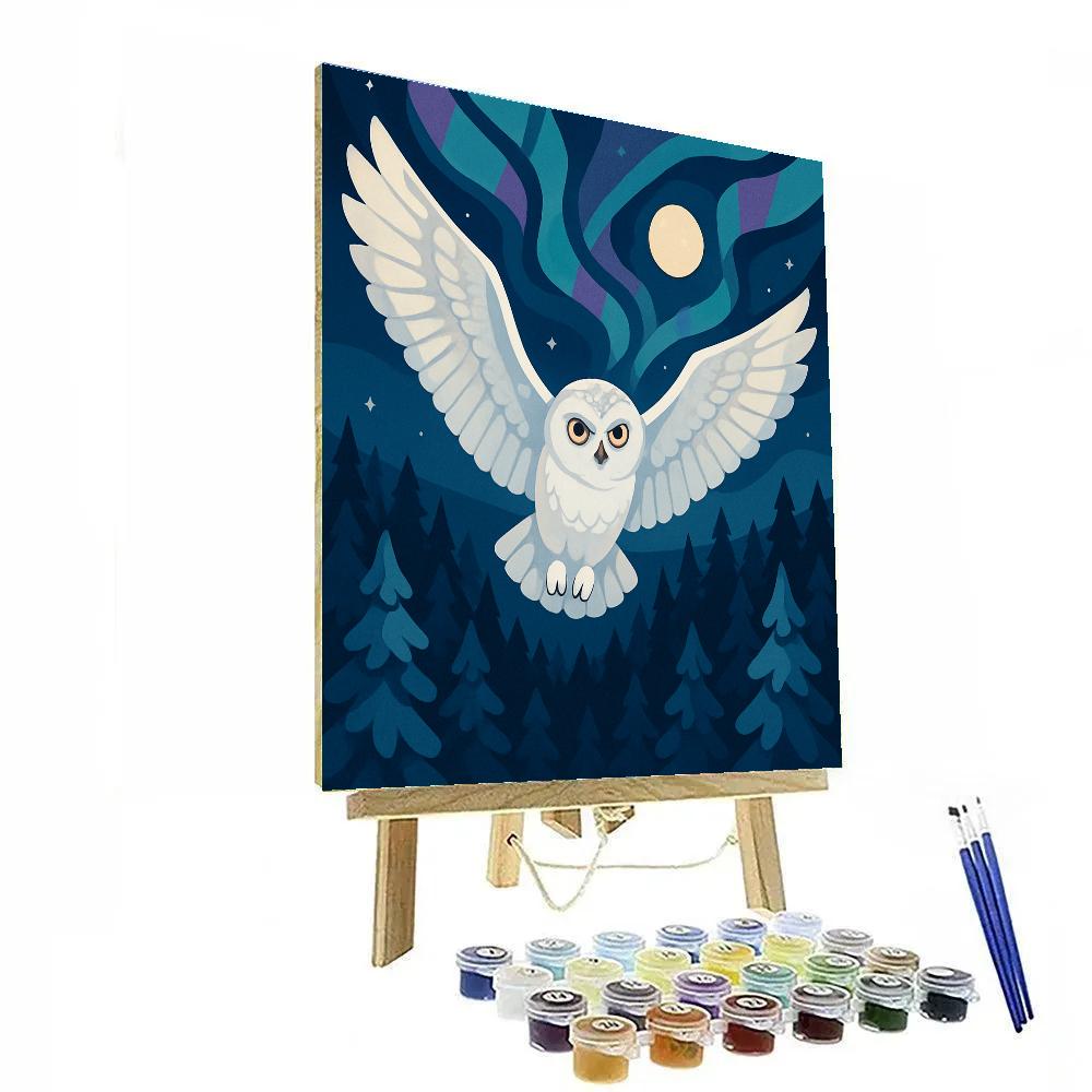 Aurora Lattice Owl paint by number