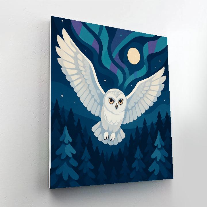 Aurora Lattice Owl paint by number