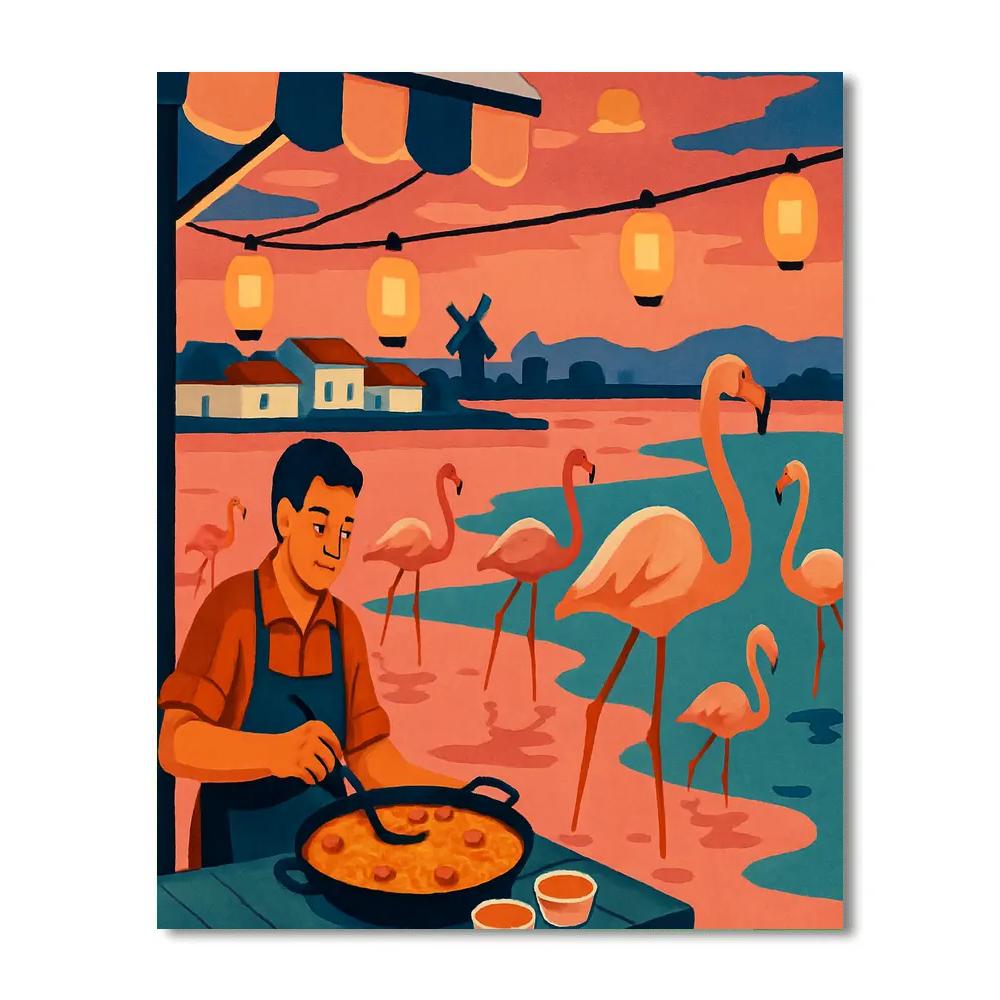 Sunset Salt Flats Festival In Spain Paint by numbers kits
