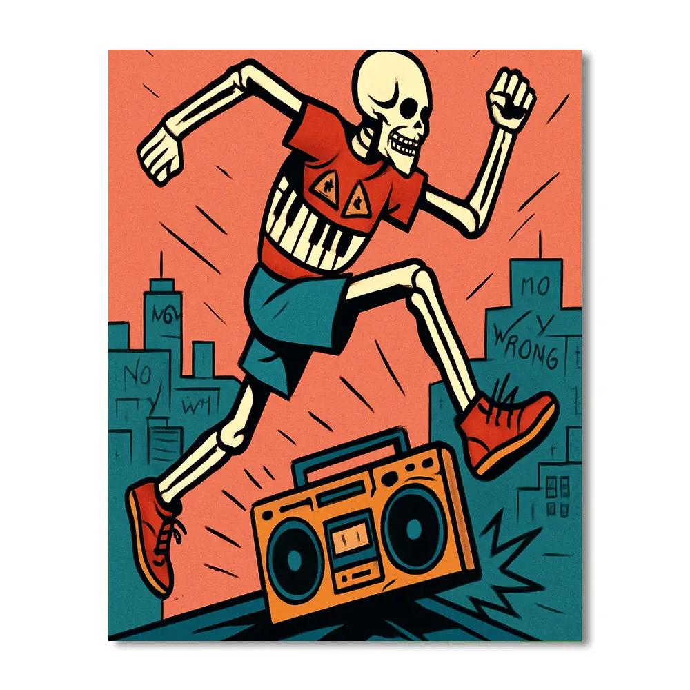 Neon Anatomy With Basquiat Signals Paint by numbers art