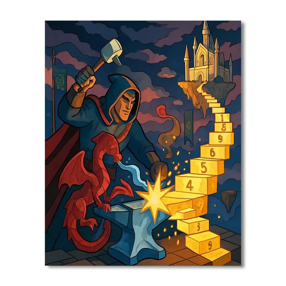 Fantasy Forged Stairway Citadel paint by numbers