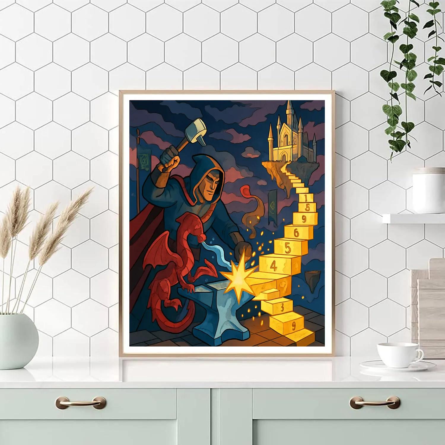 Fantasy Forged Stairway Citadel paint by numbers