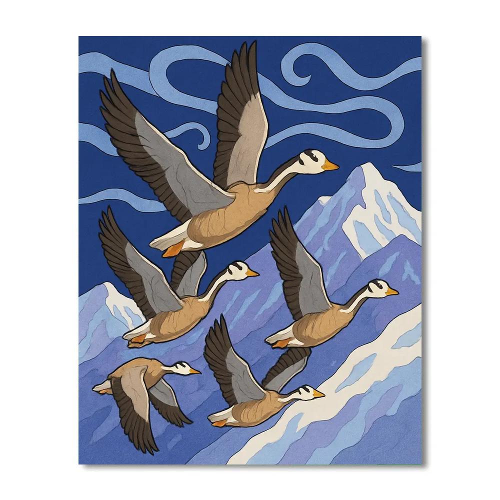 Alpine Windscript Flight Of Birds paint by color