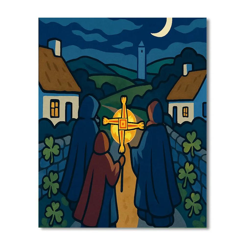 Ireland-Forged Brigid Lantern Procession paint by number