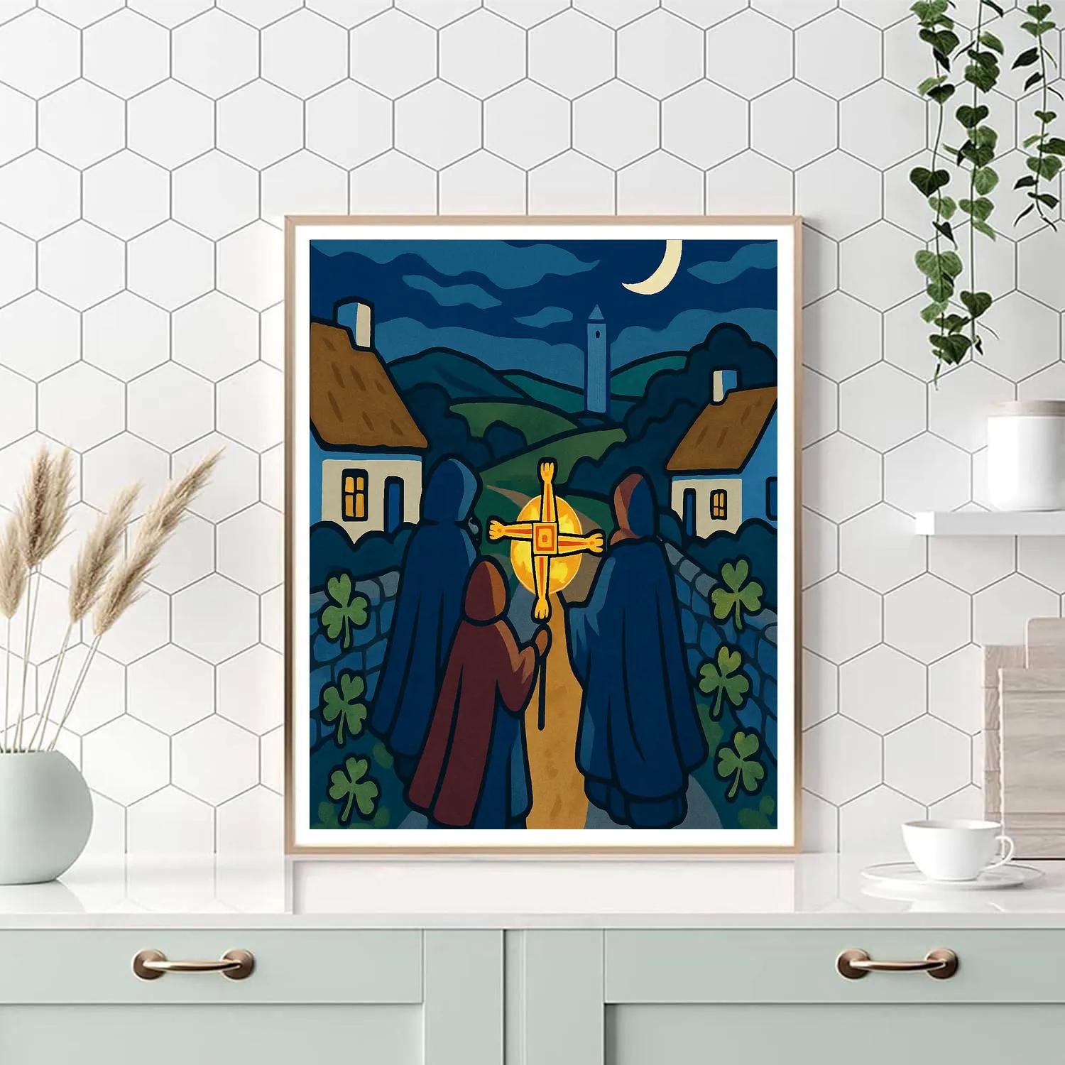 Ireland-Forged Brigid Lantern Procession paint by number
