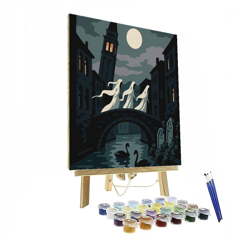 Moonlit Bell Tower Gothic Crafted Procession DIY paint by numbers
