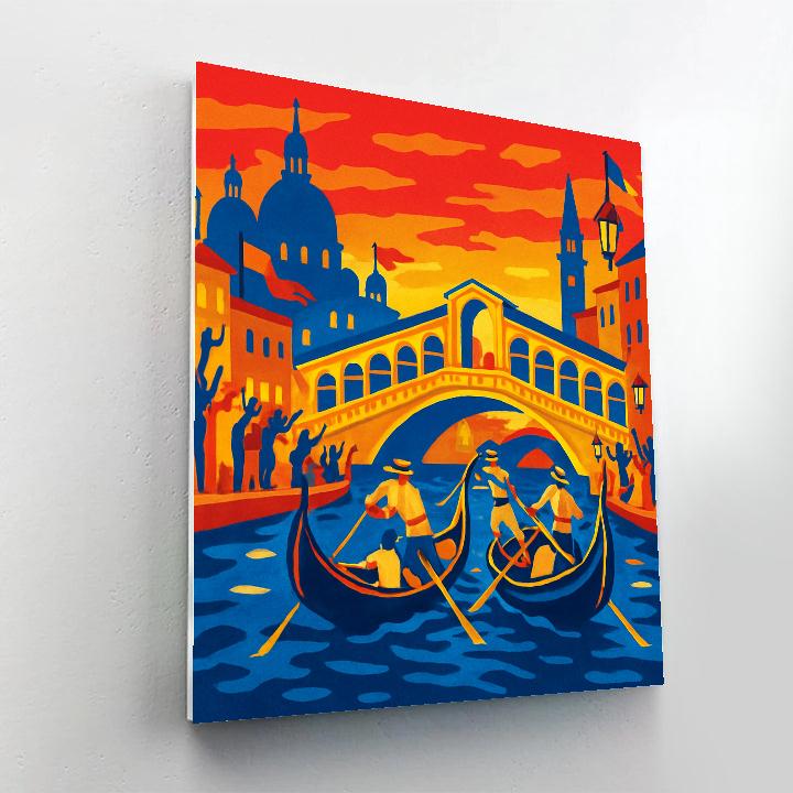 Skyline Silhouettes Venice Inspired Regatta painting number kit