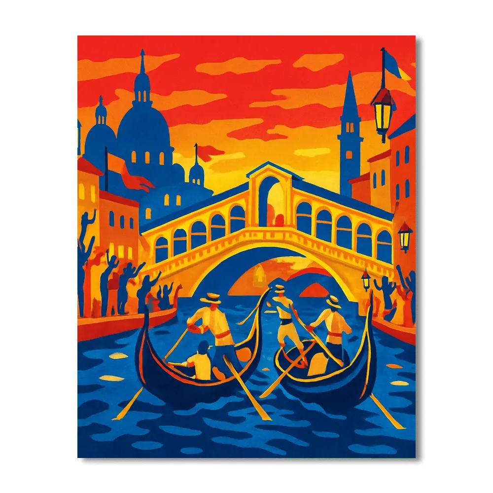 Skyline Silhouettes Venice Inspired Regatta painting number kit
