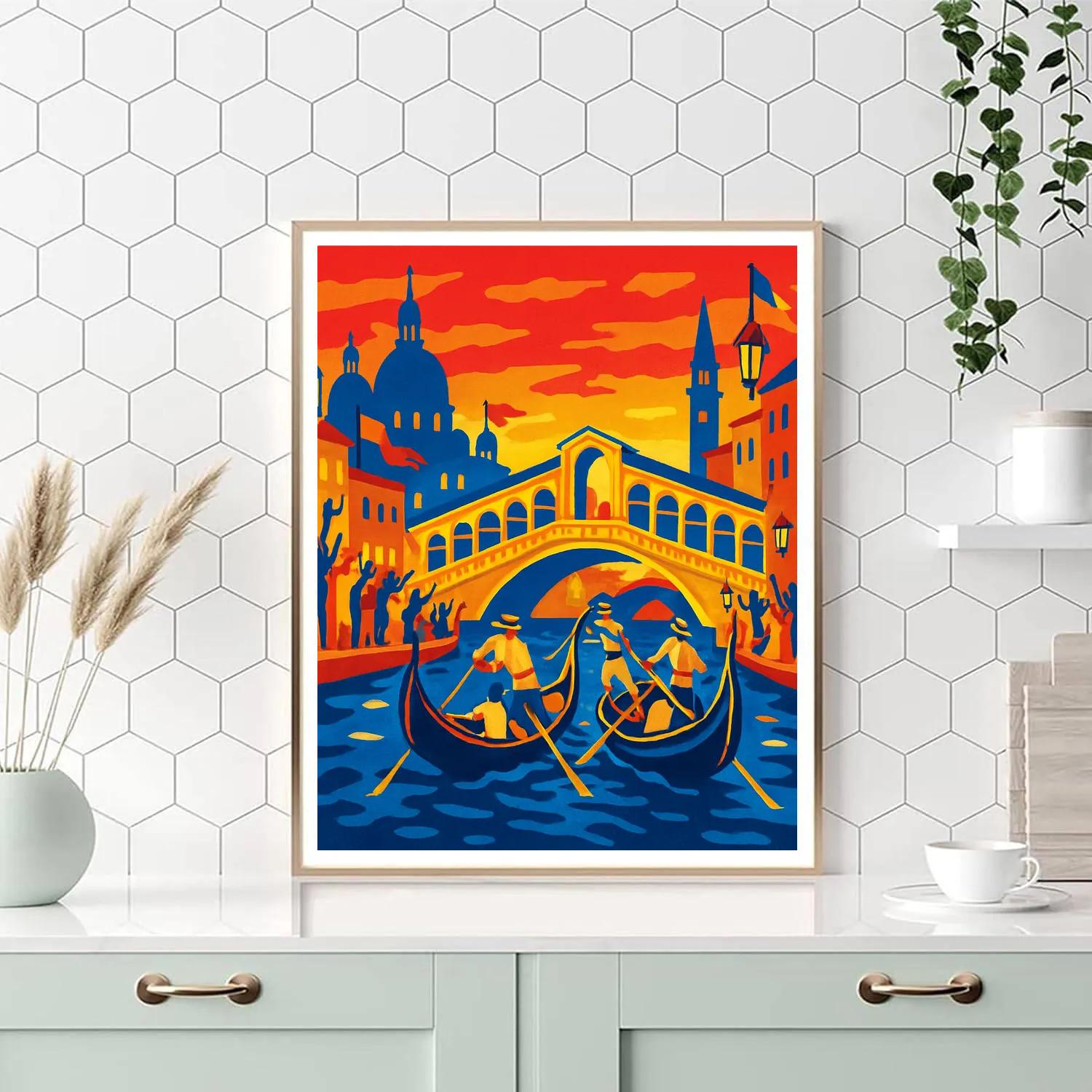 Skyline Silhouettes Venice Inspired Regatta painting number kit